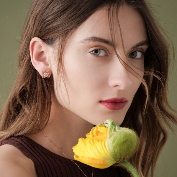Roberto Coin PRINCESS FLOWER EARRINGS WITH DIAMONDS