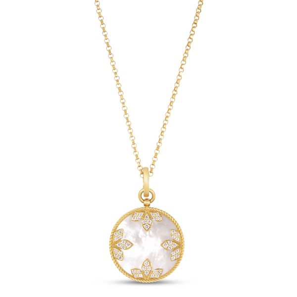 Roberto Coin VENETIAN MEDALLIONS COLLAR WITH DIAMONDS AND MOTHER OF PEARL