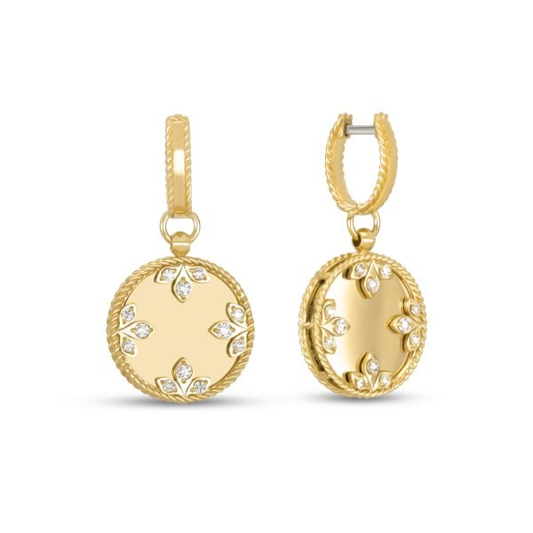 Roberto Coin VENETIAN MEDALLIONS EARRINGS WITH DIAMONDS