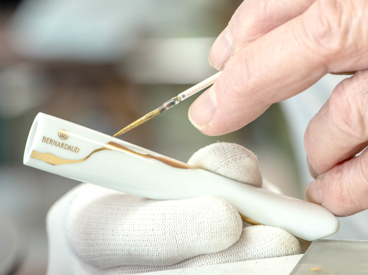 BERNARDAUD KINTSUGI SARKIS - MIROIR ARGENT BLADE TABLE KNIVES SET OF 2