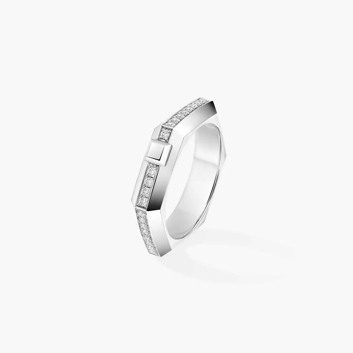 Moderniste pavé ring, small model
