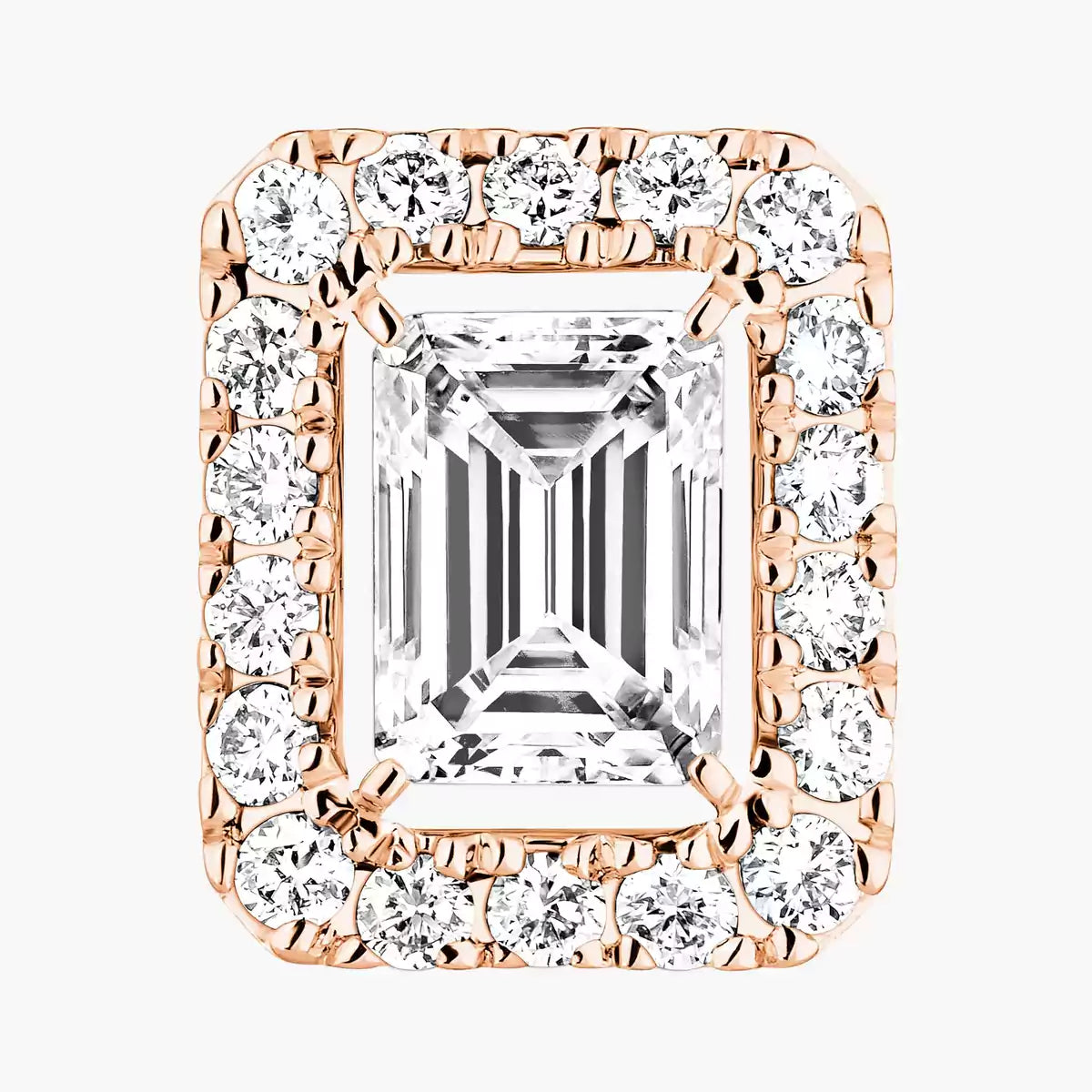 Joy emerald cut earrings, small model rose gold