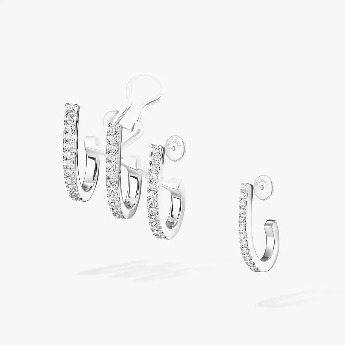 GATSBY XS DIAMOND MULTI HOOP EARRINGS white gold