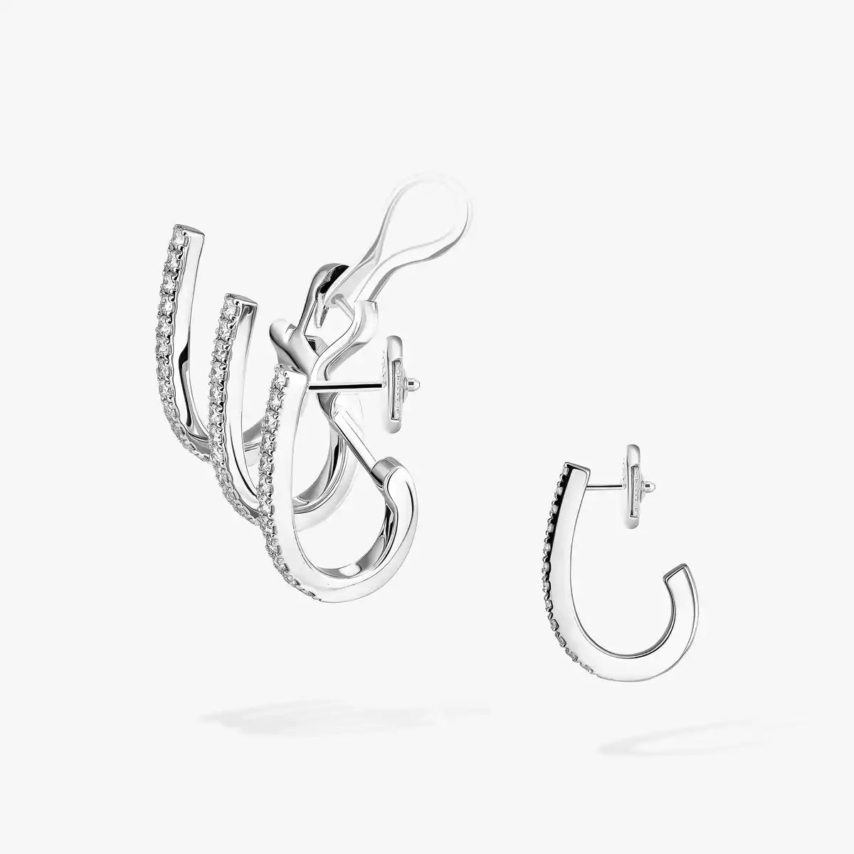 GATSBY XS DIAMOND MULTI HOOP EARRINGS white gold