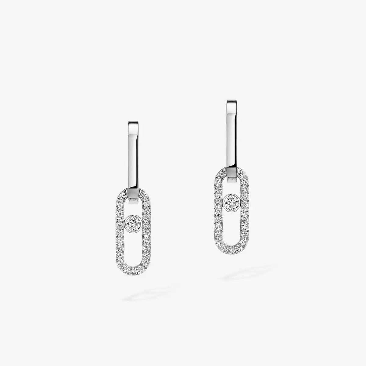MOVE LINK EARRINGS white gold