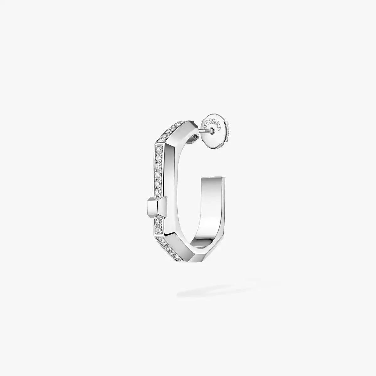 Moderniste single pavé earring, small model