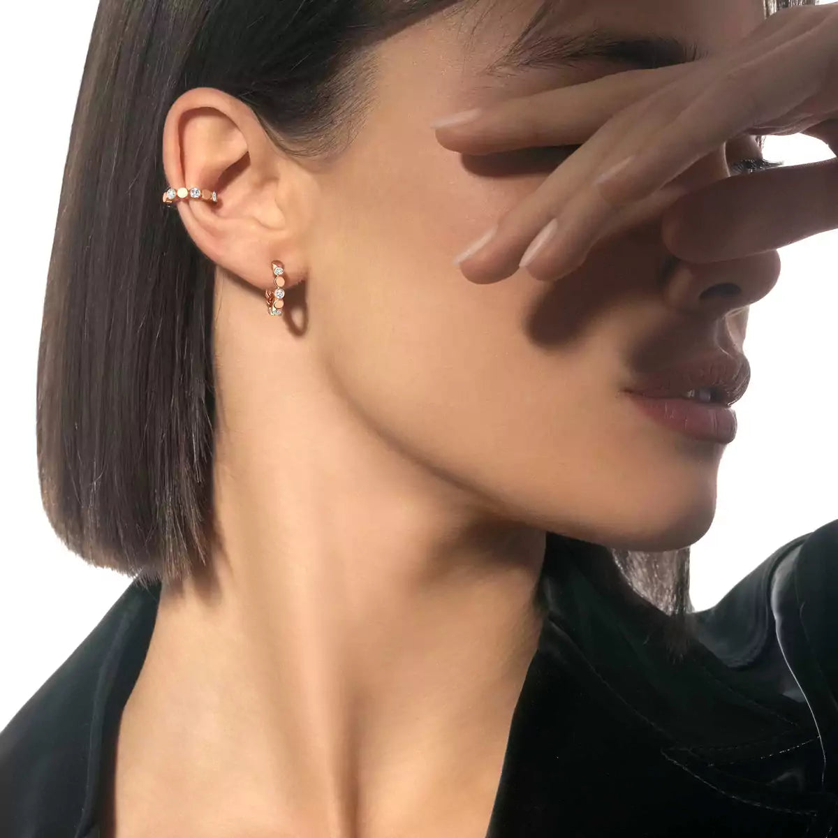 Boucles d'oreilles créoles Messika D-VIBES MINI