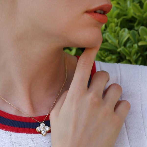 Roberto Coin PENDENTIF FLEUR PRINCESSE AVEC DIAMANTS