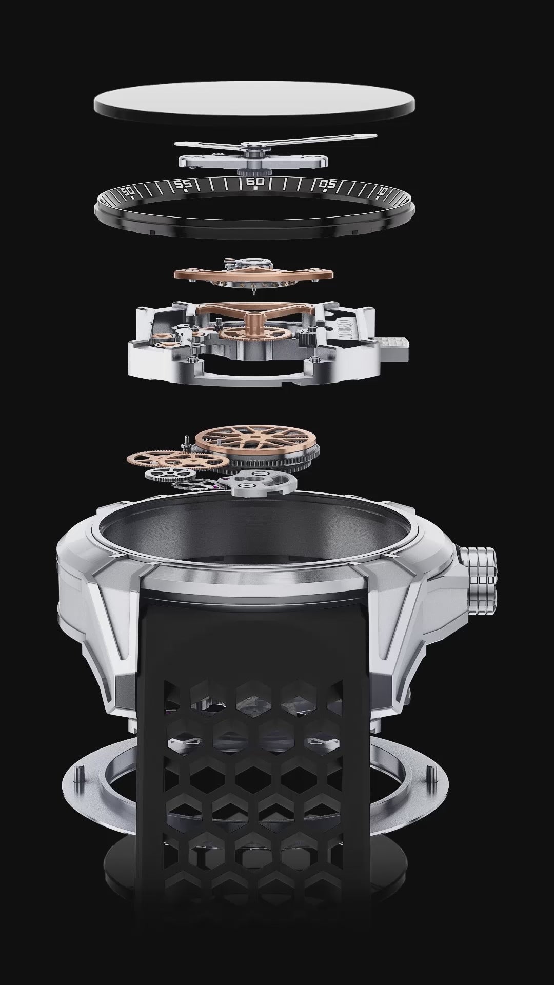 Load video: Jacob &amp; Co. EPIC X SKELETON  BLACK 44 MM