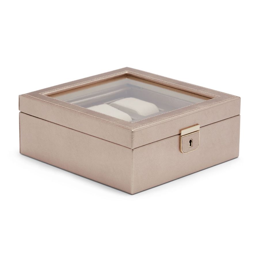 WOLF PALERMO 6 PIECE WATCH BOX ROSE GOLD
