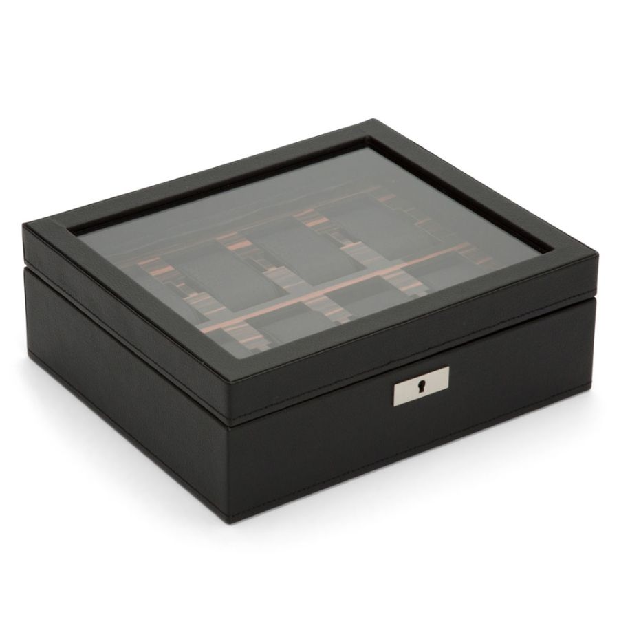 WOLF ROADSTER 8 PIECE WATCH BOX BLACK